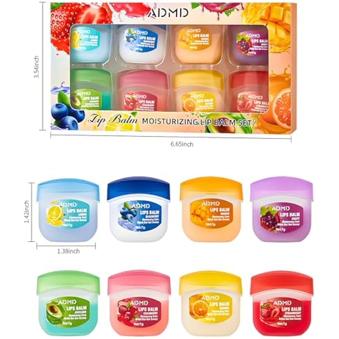 rayihni LIP BALM LIP MOISTURIZING SET 8 KINDS OF FRUIT FLAVOR LIP MASK,4-IN-1 LIP CARE IS SUITABLE FOR DRY PEELING, DARK SUNKEN, REDUCING LIP LINES, MOISTURIZING LIPSTICK, AND REPAIRING LIPSTICK - Image 2
